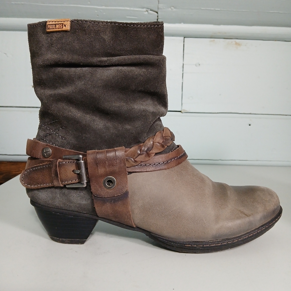 PIKOLINOS Brown and Tan Ankle Boots